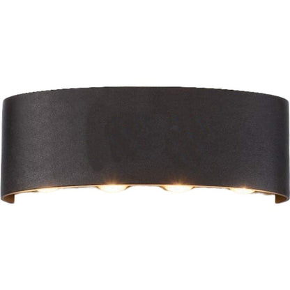 Aplica pentru Perete, Klevo, Interior/Exterior, Rezistenta la Umezeala, 8 W, Aluminiu, Negru, 22x8 cm