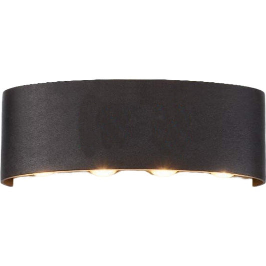 Aplica pentru Perete, Klevo, Interior/Exterior, Rezistenta la Umezeala, 8 W, Aluminiu, Negru, 22x8 cm