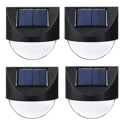 Aplica solara LED pentru Gradina, Klevo, Set 4 Bucati, ABS/Policarbonat, rezistent la apa IP65, 1 LED, pentru gradina, casa, balcon, terasa, 1.2V, 600mah, 8.8 x 8.5 cm, Alb Cald, Negru