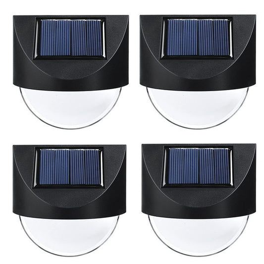 Aplica solara LED pentru Gradina, Klevo, Set 4 Bucati, ABS/Policarbonat, rezistent la apa IP65, 1 LED, pentru gradina, casa, balcon, terasa, 1.2V, 600mah, 8.8 x 8.5 cm, Alb Cald, Negru