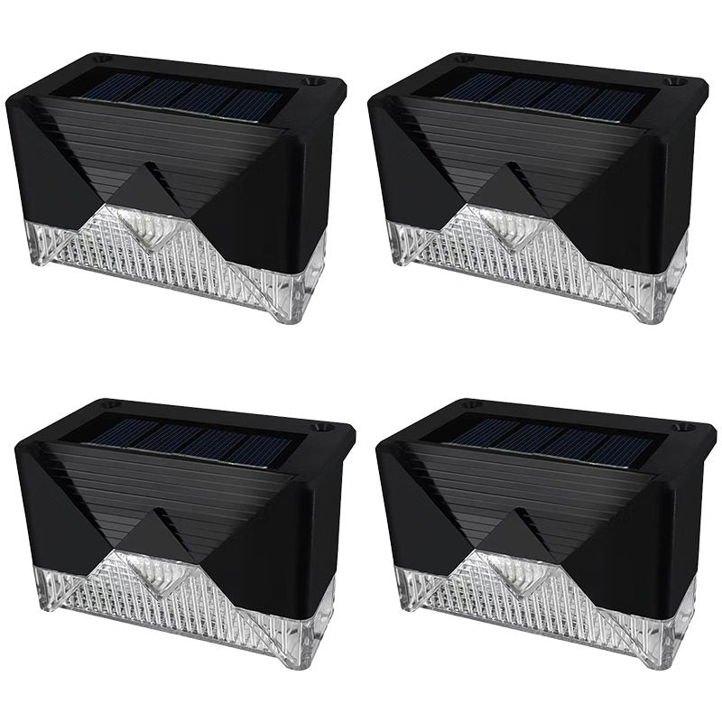 Aplica solara LED pentru Gradina, Klevo, Set 4 Bucati, ABS/Policarbonat, rezistenta la apa IP65, pentru trepte, borduri, terasa, 1.2V, 600mah, 7.9 x 5 cm, Lumina Alb calda, Negru