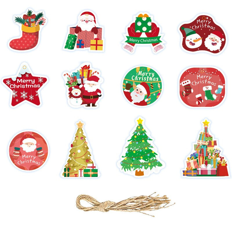 Set Decoratiuni de Craciun pentru Brad, Klevo, Modele Variate, Sfoara Inclusa, 12 Piese, 6 x 7 cm, Model B, Multicolor