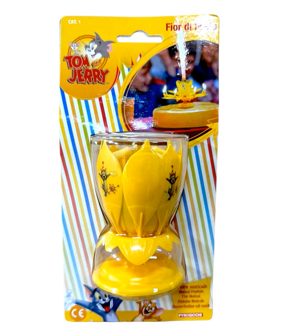 Artificii muzicală pentru tort Tom & Jerry, floare magică, interior
