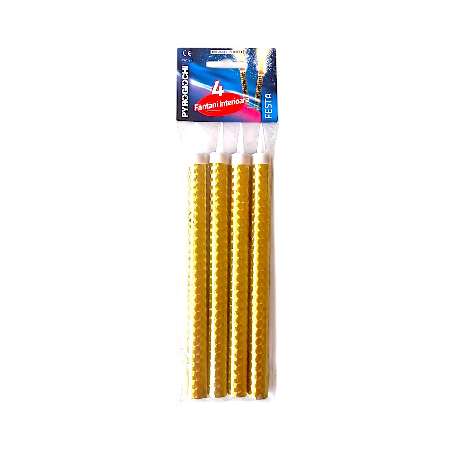 Artificii pentru tort aurii 18 cm 70sec set 4 buc