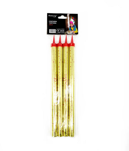 Artificii pentru tort aurii 25 cm set 4 buc