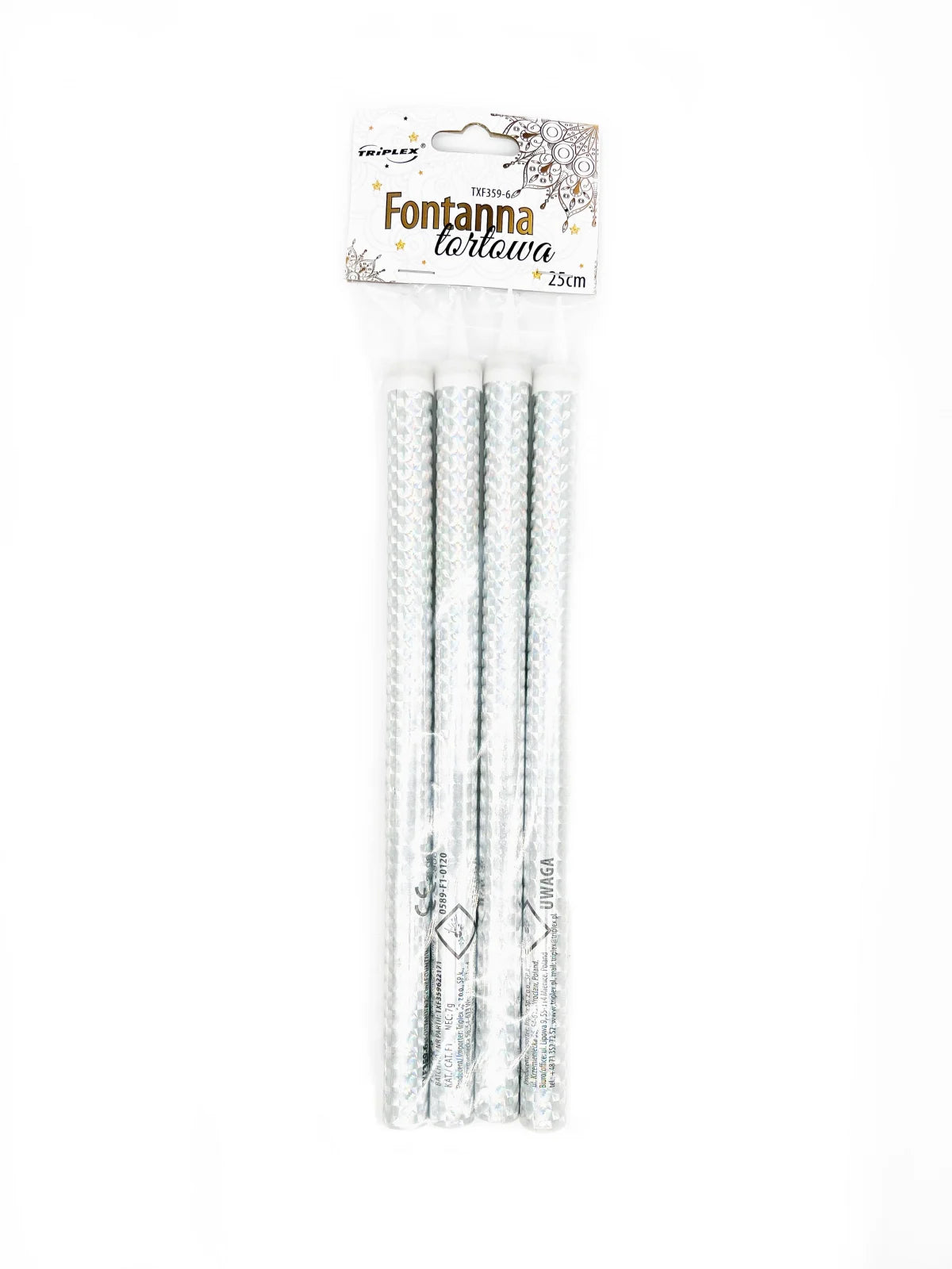 Artificii pentru tort argintii 25 cm set 4 buc