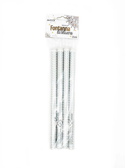 Artificii pentru tort argintii 25 cm set 4 buc