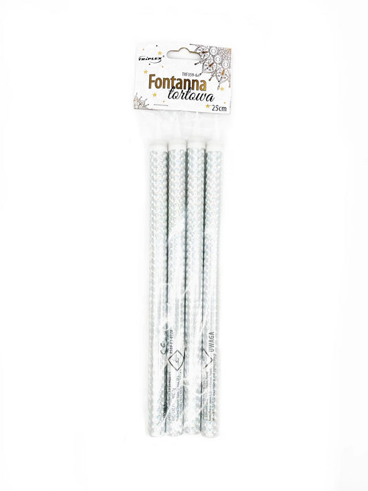 Artificii pentru tort argintii 25 cm set 4 buc