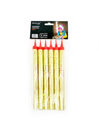 Artificii pentru tort aurii 18 cm set 6 buc