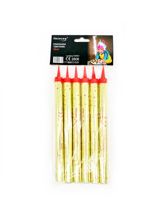 Artificii pentru tort aurii 18 cm set 6 buc