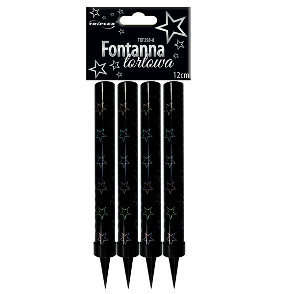 Artificii Tort Negre 12 cm / 4 buc