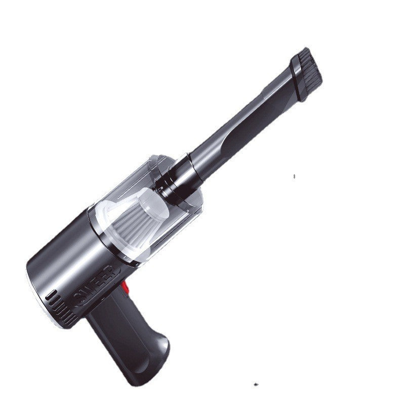 Aspirator Portabil Fara Fir, Klevo, Tip Pistol K7, Pentru Casa si Masina, Incarcare USB, Autonomie 30 Min, 36 x 17 cm, Negru