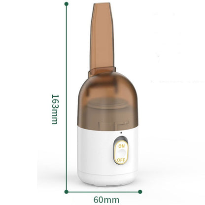 Aspirator Portabil pentru Automobil, Klevo, Aspirator mic fara Fir, pentru Casa si Masina, incarcare USB, 2 in 1, 16.3x6 cm, Alb
