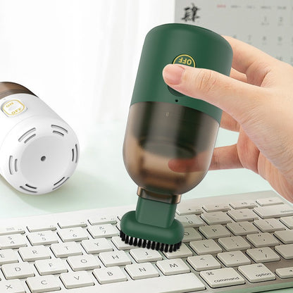 Aspirator Portabil pentru Automobil, Klevo, Aspirator mic fara Fir, pentru Casa si Masina, incarcare USB, 2 in 1, 16.3x6 cm, Verde