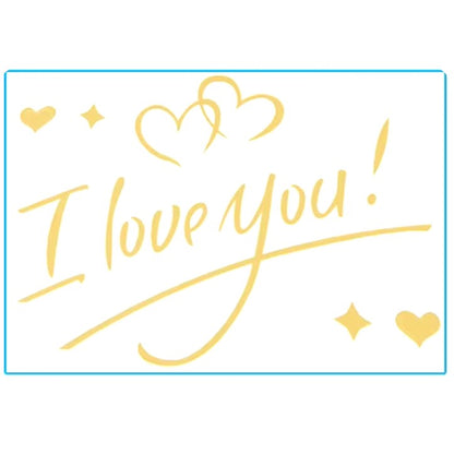 Autocolant I love You, Klevo, Tematica Iubire, 21x29 cm, Auriu