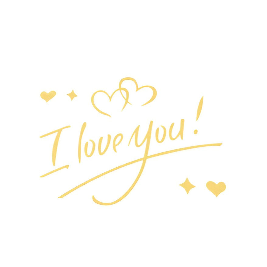 Autocolant I love You, Klevo, Tematica Iubire, 21x29 cm, Auriu