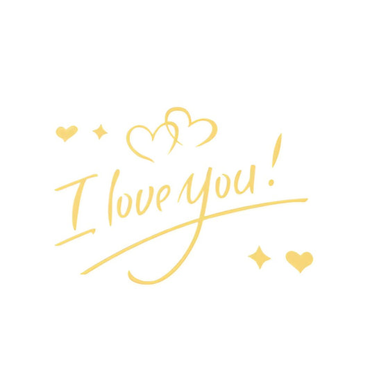 Autocolant I love You, Klevo, Tematica Iubire, 21x29 cm, Auriu