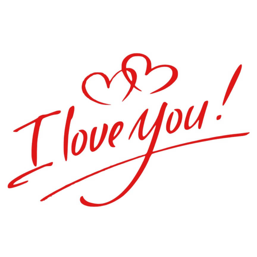 Autocolant I love You, Klevo, Tematica Iubire, 21x29 cm, Rosu
