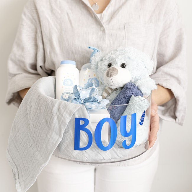 Sticker Autocolant, Klevo, Tematica Gender Reveal, Model Scris It's a Boy, 19.5x27.5 cm, Albastru
