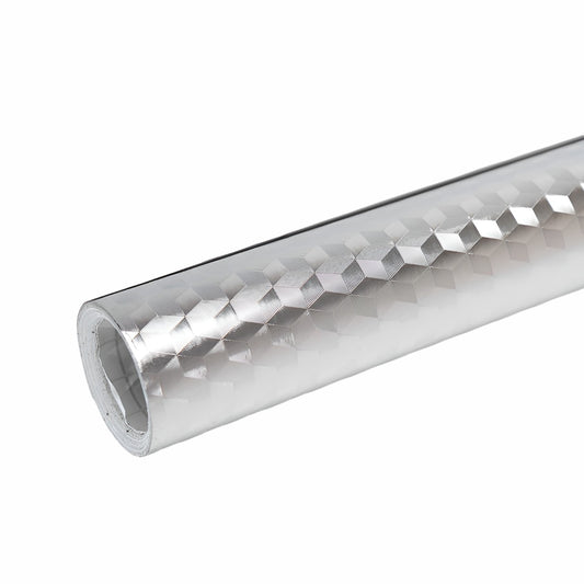 Autocolant pentru Bucătărie, Klevo, Tip Folie de Aluminiu, Rezistent la Ulei, Umezeală, Temperaturi Inalte, pentru Dulapuri, Perete, Blat, Argintiu, 60cm x 1m