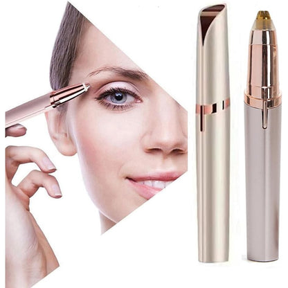 Trimmer Facial, Klevo, pentru Sprancene, Incarcare USB, 1.5 x 13 cm, din ABS, Sampanie