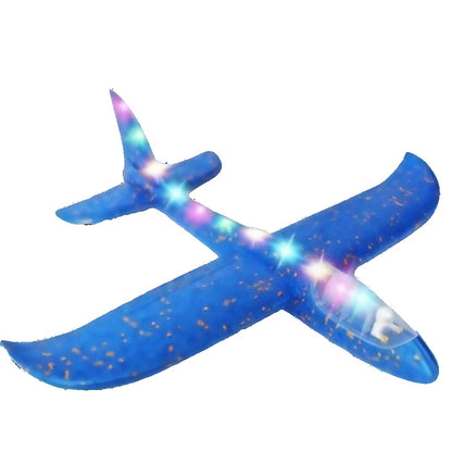 Avion Planor cu Pilot, Klevo, Din Polistiren, Cu Lumini pe Toata Lungimea, 47 cm, Albastru