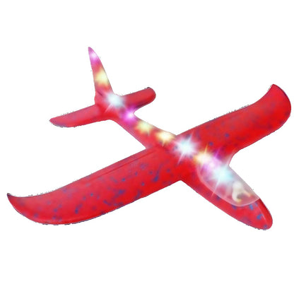 Avion Planor cu Pilot, Klevo, Din Polistiren, Cu Lumini pe Toata Lungimea, 47 cm, Rosu