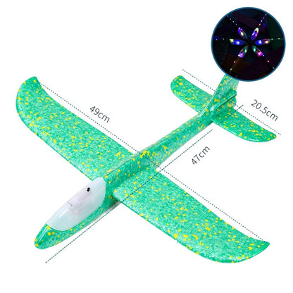 Avion Planor Klevo, cu Lumini pe Toata Lungimea, din Poliester, 48 cm, Verde