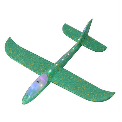 Avion Planor Klevo, cu Lumini pe Toata Lungimea, din Poliester, 48 cm, Verde