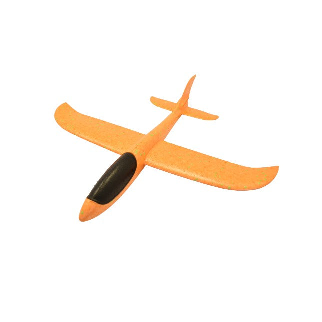 Avion Planor, in punga, Klevo, din Polistiren, Lungime 47 cm, Portocaliu