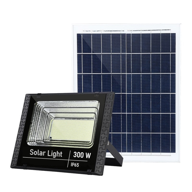 Proiector LED SMD 300W cu incarcare solara Klevo, panou solar, cu telecomanda, suport prindere, material ABS, 15AH, 400 LED-uri, temperatura culoare 6500k, 32x26x9 cm, negru