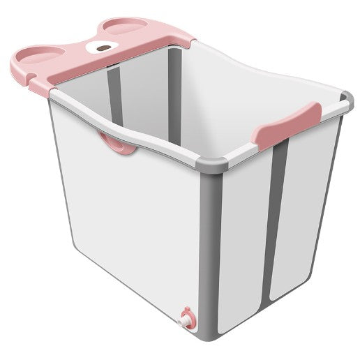 Cada Pliabila pentru Baie, Klevo, din PP+TPE, pentru Copii +6 Luni, Model Ursulet, Scaun de Interior, Detasabil, 82 x 50 x 54 cm, Roz
