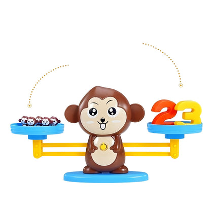 Jucarie Educativa Montessori, Klevo, Joc Interactiv Educational pentru Dezvoltare Logica si Numerare, Model Maimuta Inteligenta, 3 ani+, Maro/Multicolor