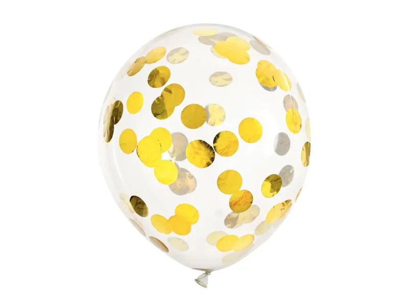Baloane confetti - cercuri, 30cm, aurii