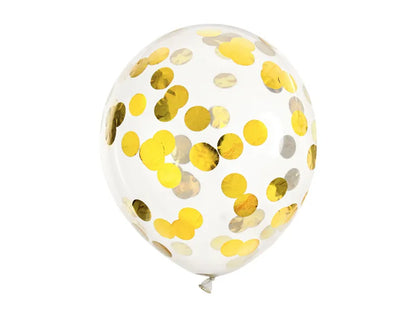 Baloane confetti - cercuri, 30cm, aurii