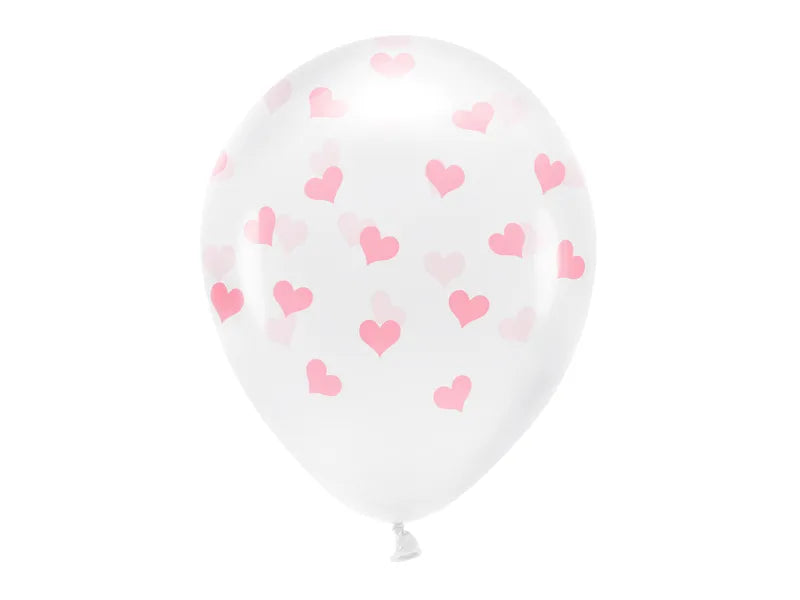 Baloane Eco 33 cm, Inimioare, Transparente