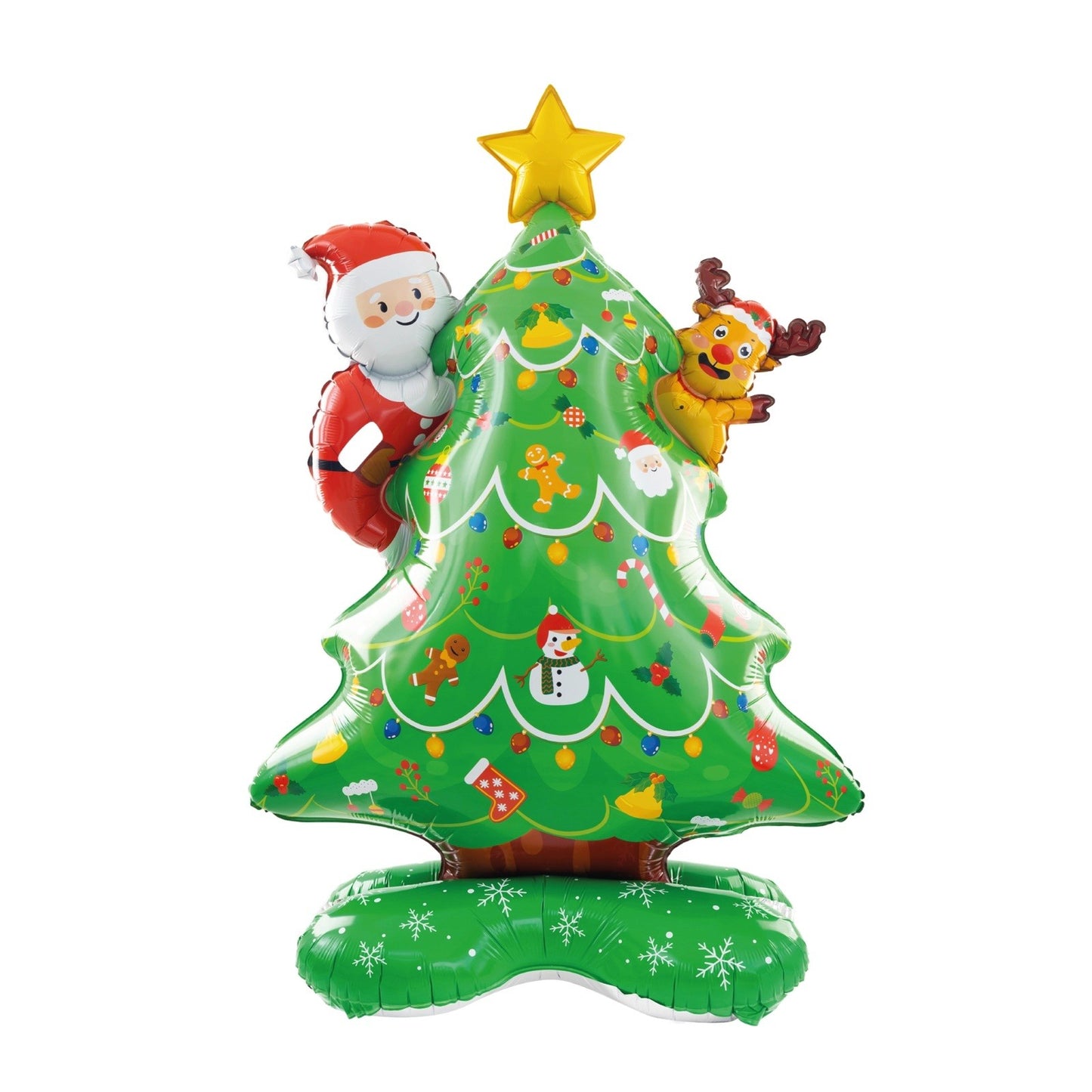 Balon Brad, Klevo, din Folie de Aluminiu, Tema Craciun, 62 x 34 x 117 cm, Baza Stabila, Verde