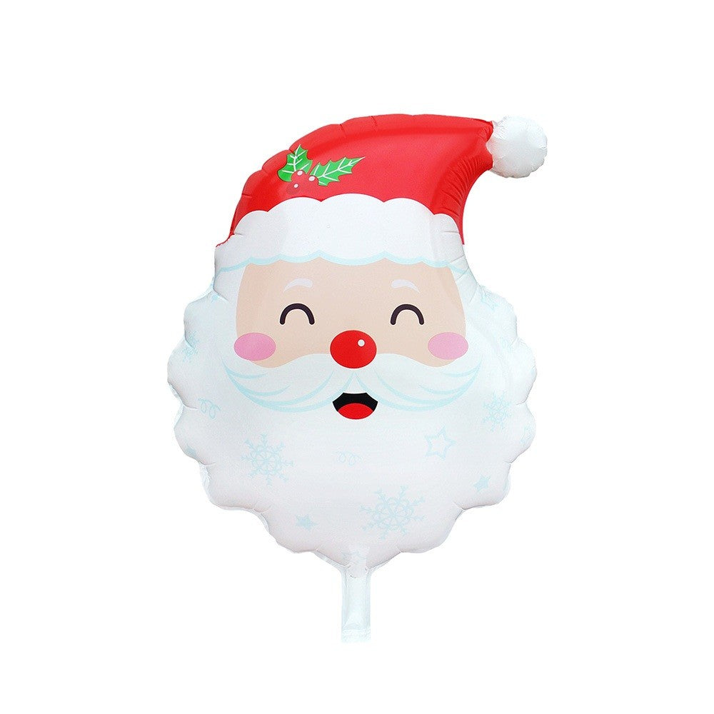 Balon Capul Lui Mos Craciun, Klevo, din Folie de Aluminiu, Tema Craciun, 62 x 45 cm, Alb/Rosu