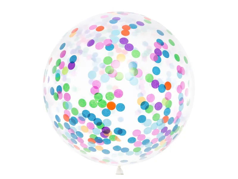 Balon confetti - cercuri, 1m, mix