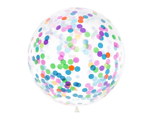 Balon confetti - cercuri, 1m, mix
