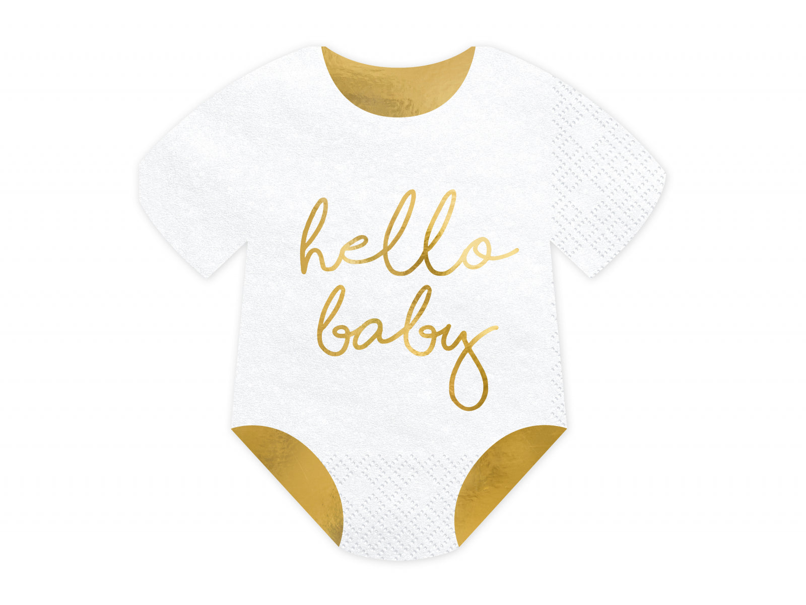 Set 20 servetele Body - Hello Baby, albe, 16x16cm