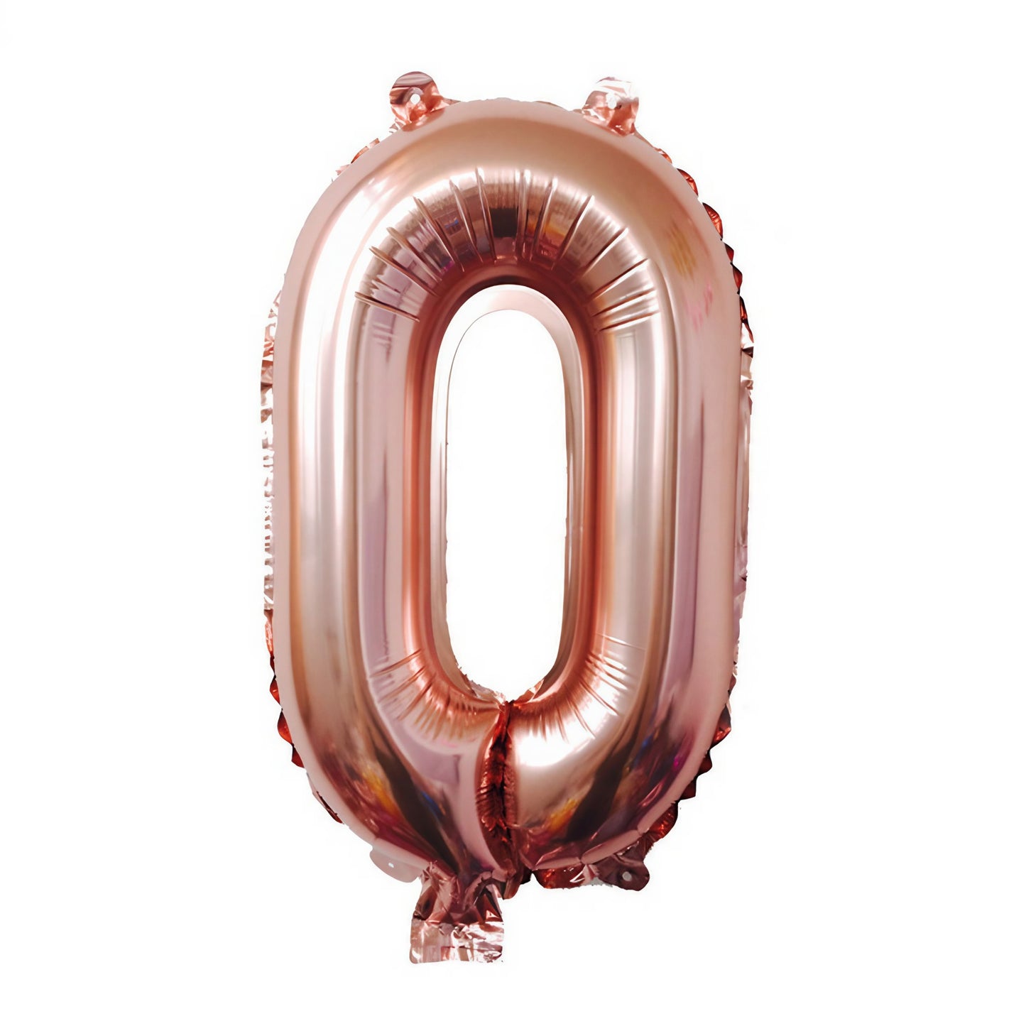 Balon din Folie Klevo, Cifra 0, 81 cm, Pentru Aer sau Heliu, Bulk, Roz Auriu
