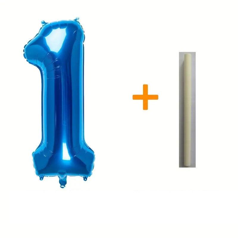 Balon din Folie Klevo, Cifra 1, 81 cm, Pentru Aer sau Heliu, Bulk, Albastru