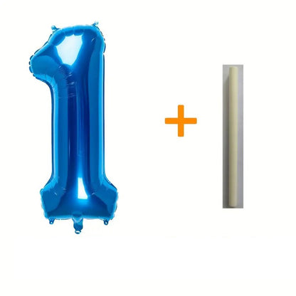 Balon din Folie Klevo, Cifra 1, 81 cm, Pentru Aer sau Heliu, Bulk, Albastru