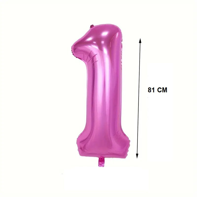Balon din Folie Klevo, Cifra 1, 81 cm, Pentru Aer sau Heliu, Mov