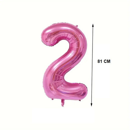 Balon din Folie Klevo, Cifra 2, 81 cm, Pentru Aer sau Heliu, Mov