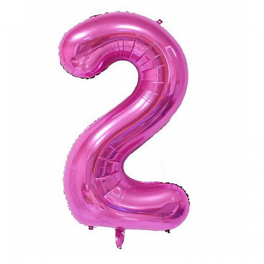 Balon din Folie Klevo, Cifra 2, 81 cm, Pentru Aer sau Heliu, Mov