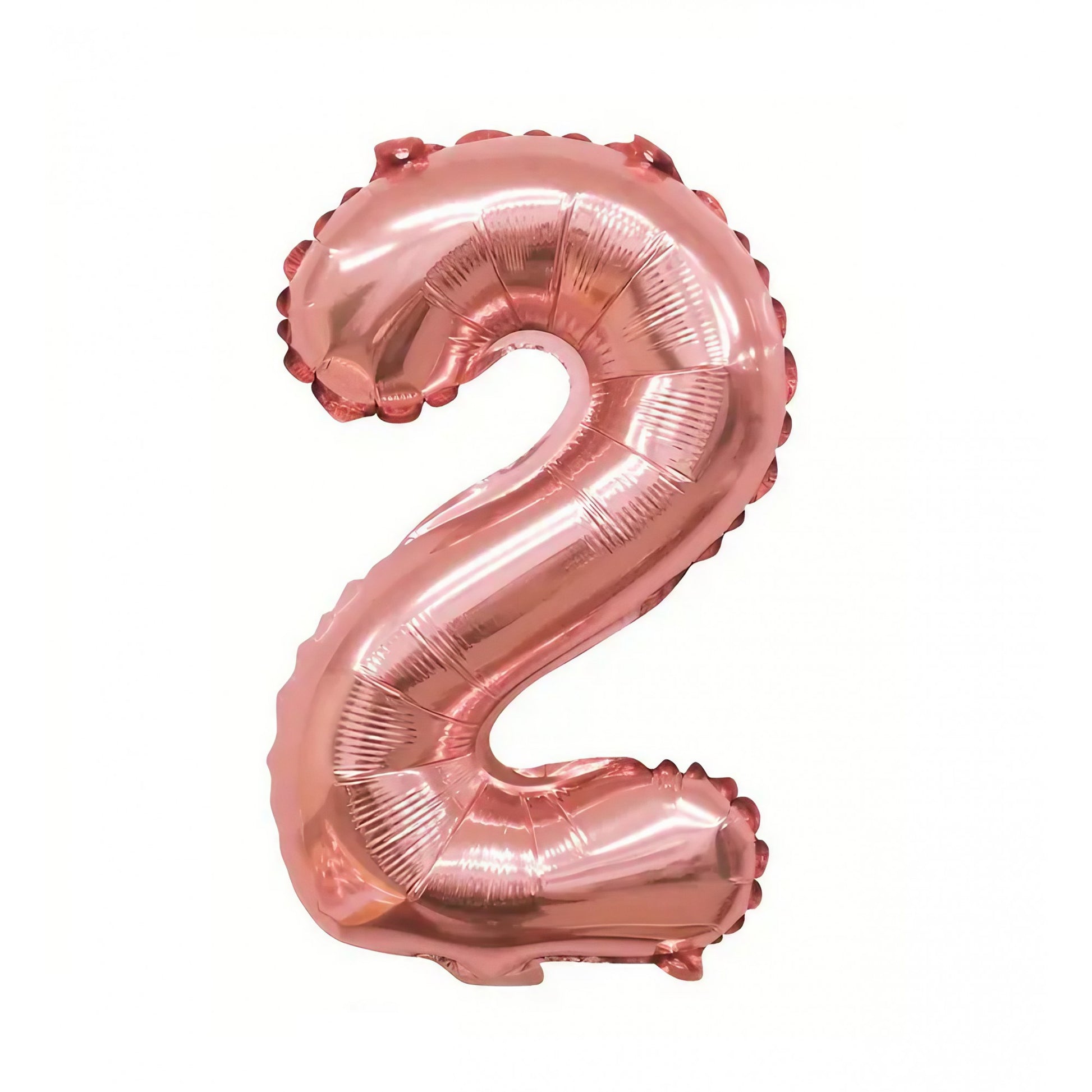 Balon din Folie Klevo, Cifra 2, 81 cm, Pentru Aer sau Heliu, Bulk, Roz Auriu