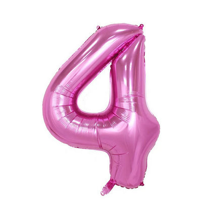 Balon din Folie Klevo, Cifra 4, 81 cm, Pentru Aer sau Heliu, Bulk, Mov