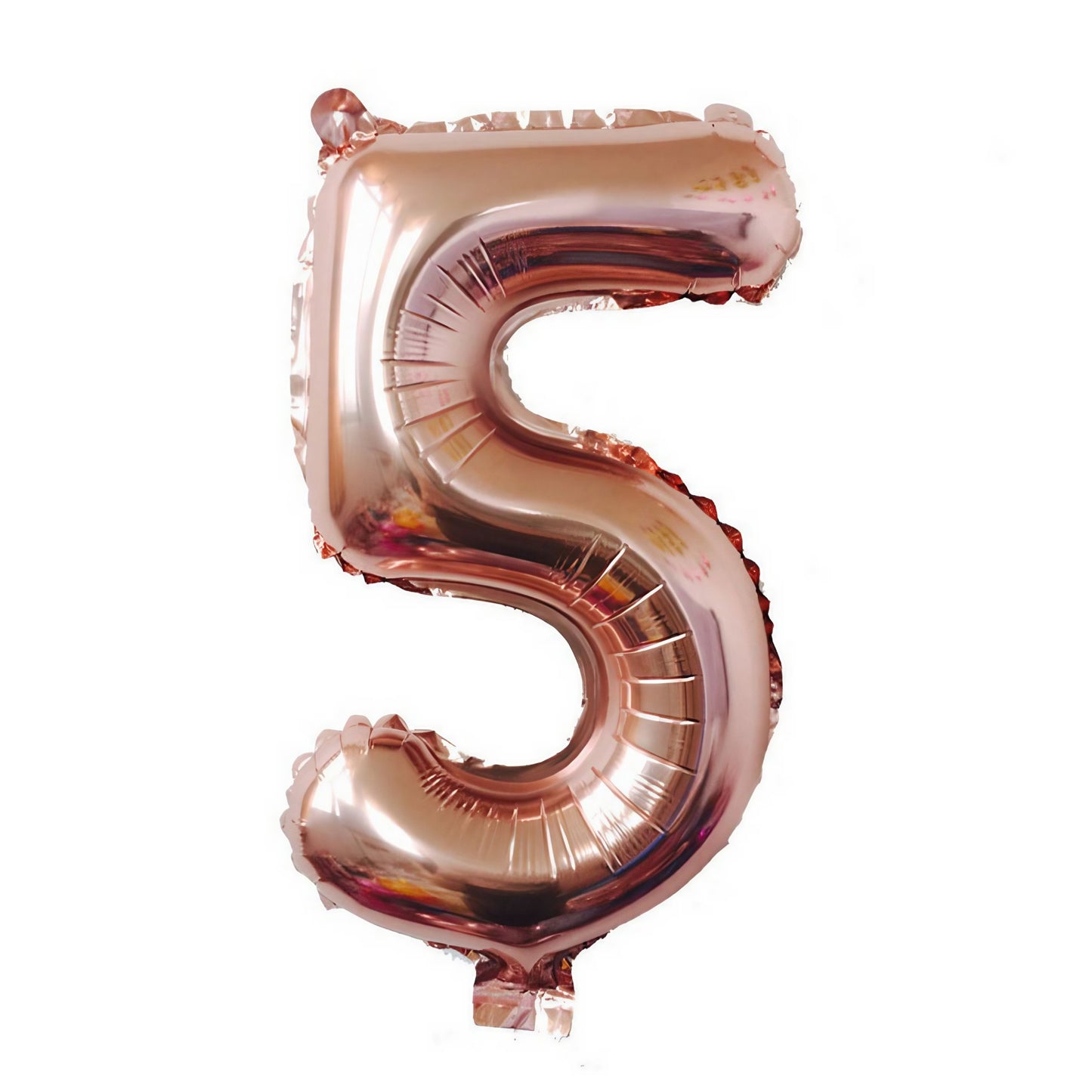Balon din Folie Klevo, Cifra 5, 81 cm, Pentru Aer sau Heliu, Bulk, Roz Auriu
